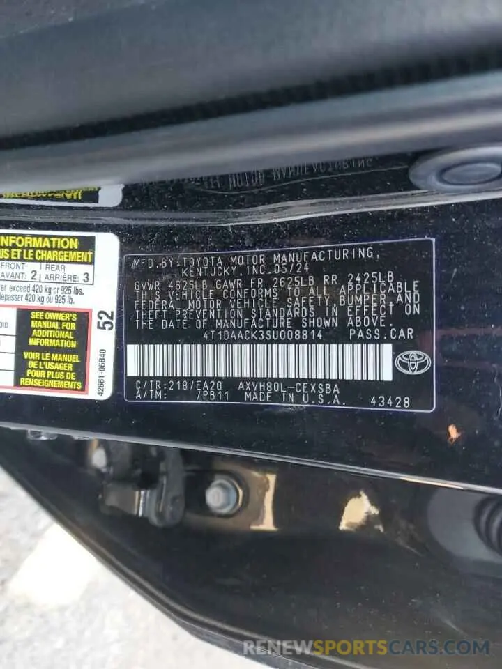 13 Фотография поврежденного автомобиля 4T1DAACK3SU008814 TOYOTA CAMRY 2025
