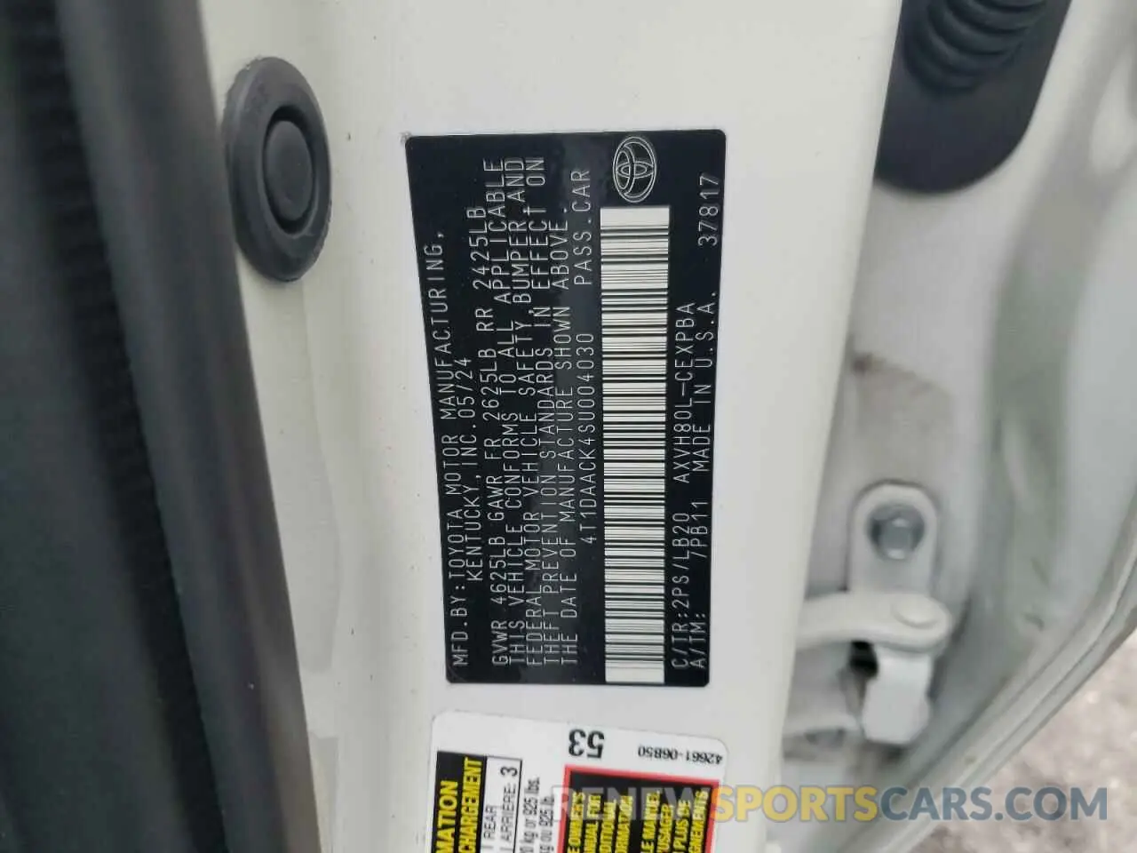 13 Фотография поврежденного автомобиля 4T1DAACK4SU004030 TOYOTA CAMRY 2025
