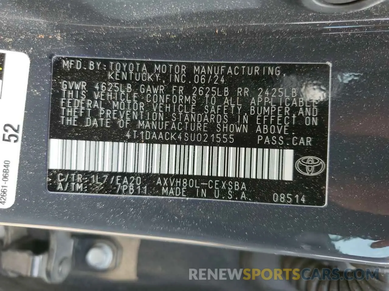 12 Photograph of a damaged car 4T1DAACK4SU021555 TOYOTA CAMRY 2025