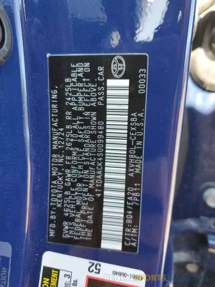 13 Фотография поврежденного автомобиля 4T1DAACK4SU099480 TOYOTA CAMRY 2025