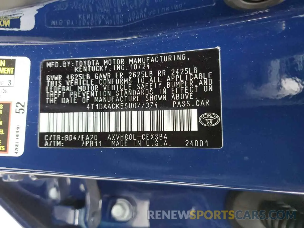 12 Фотография поврежденного автомобиля 4T1DAACK5SU077374 TOYOTA CAMRY 2025