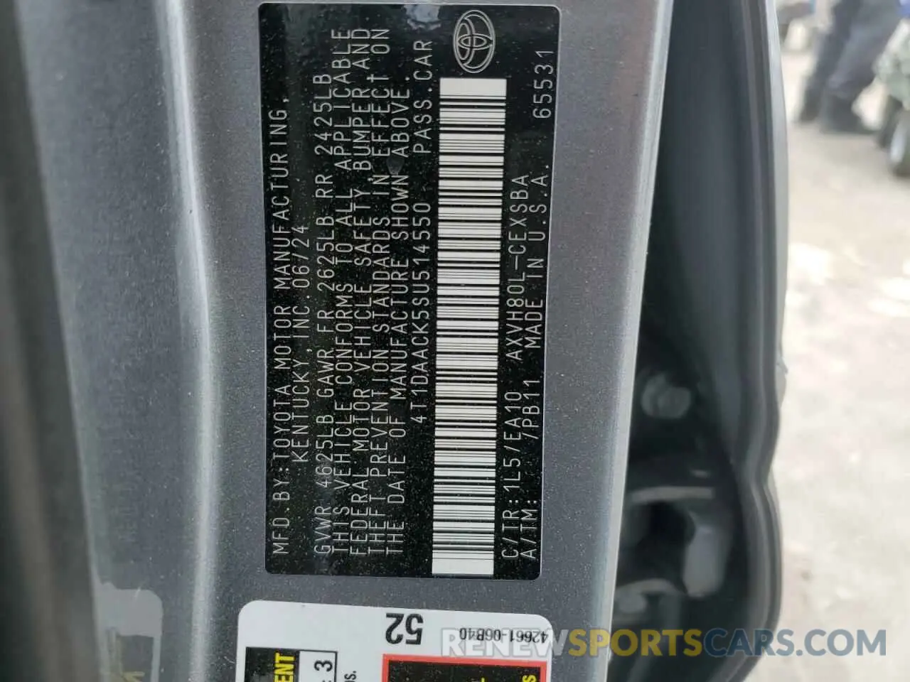 12 Фотография поврежденного автомобиля 4T1DAACK5SU514550 TOYOTA CAMRY 2025