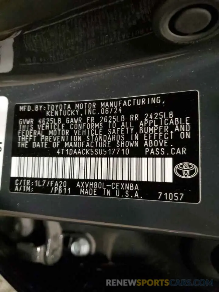 12 Фотография поврежденного автомобиля 4T1DAACK5SU517710 TOYOTA CAMRY 2025