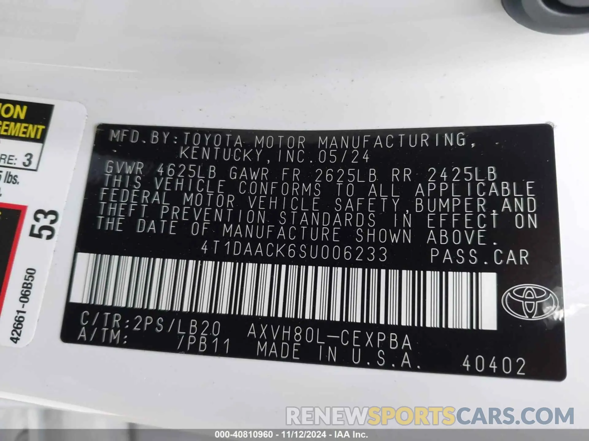 9 Photograph of a damaged car 4T1DAACK6SU006233 TOYOTA CAMRY 2025