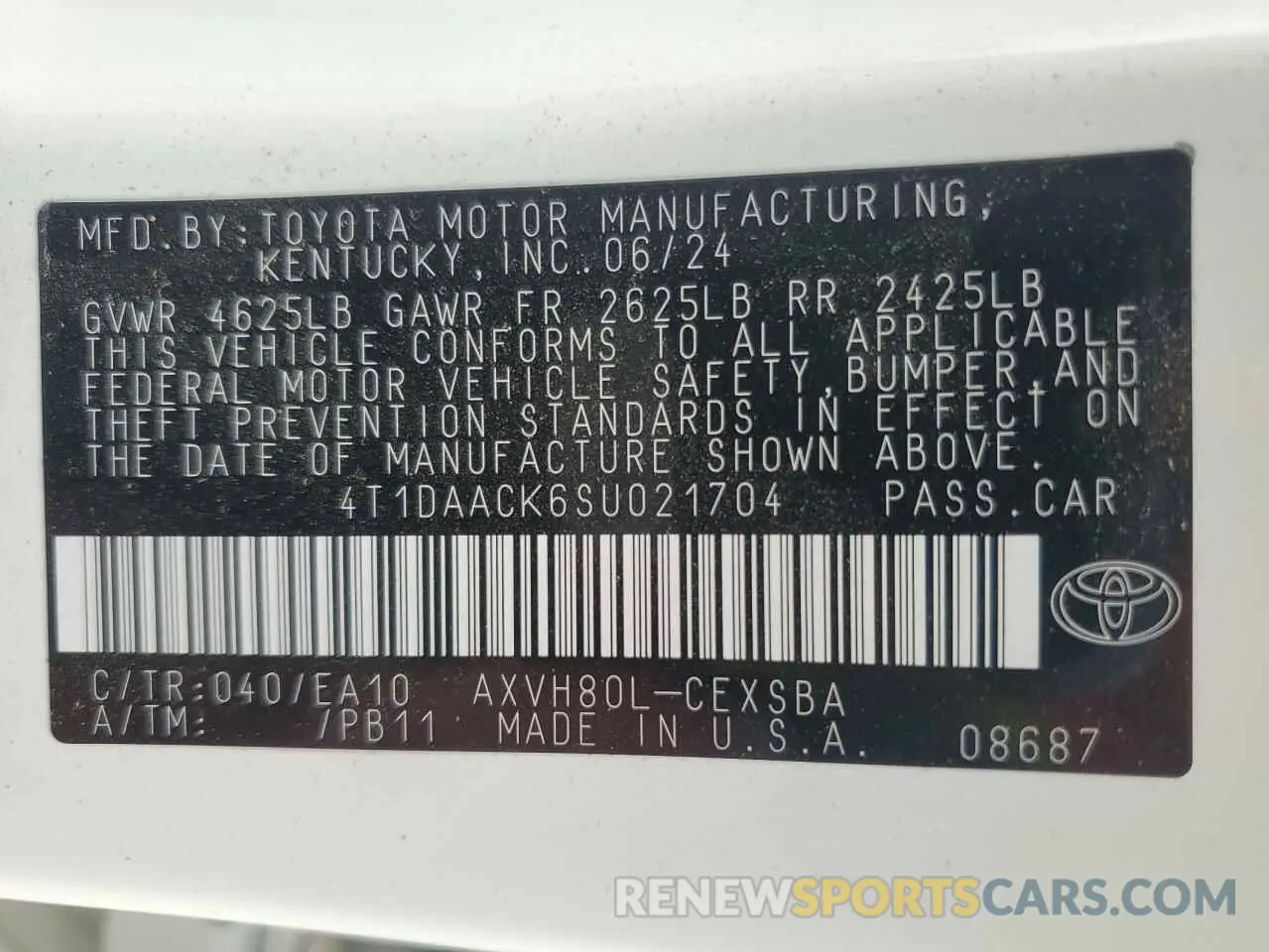 13 Фотография поврежденного автомобиля 4T1DAACK6SU021704 TOYOTA CAMRY 2025