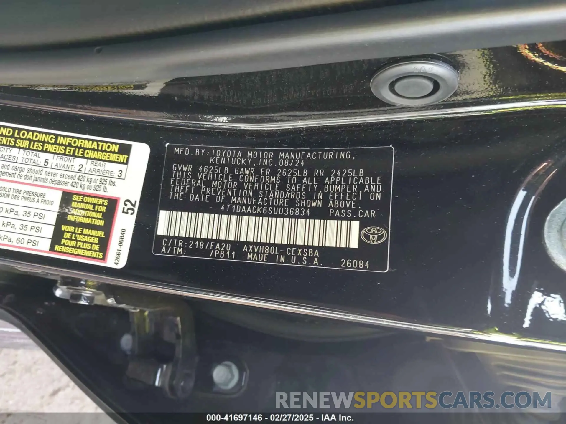 9 Photograph of a damaged car 4T1DAACK6SU036834 TOYOTA CAMRY 2025