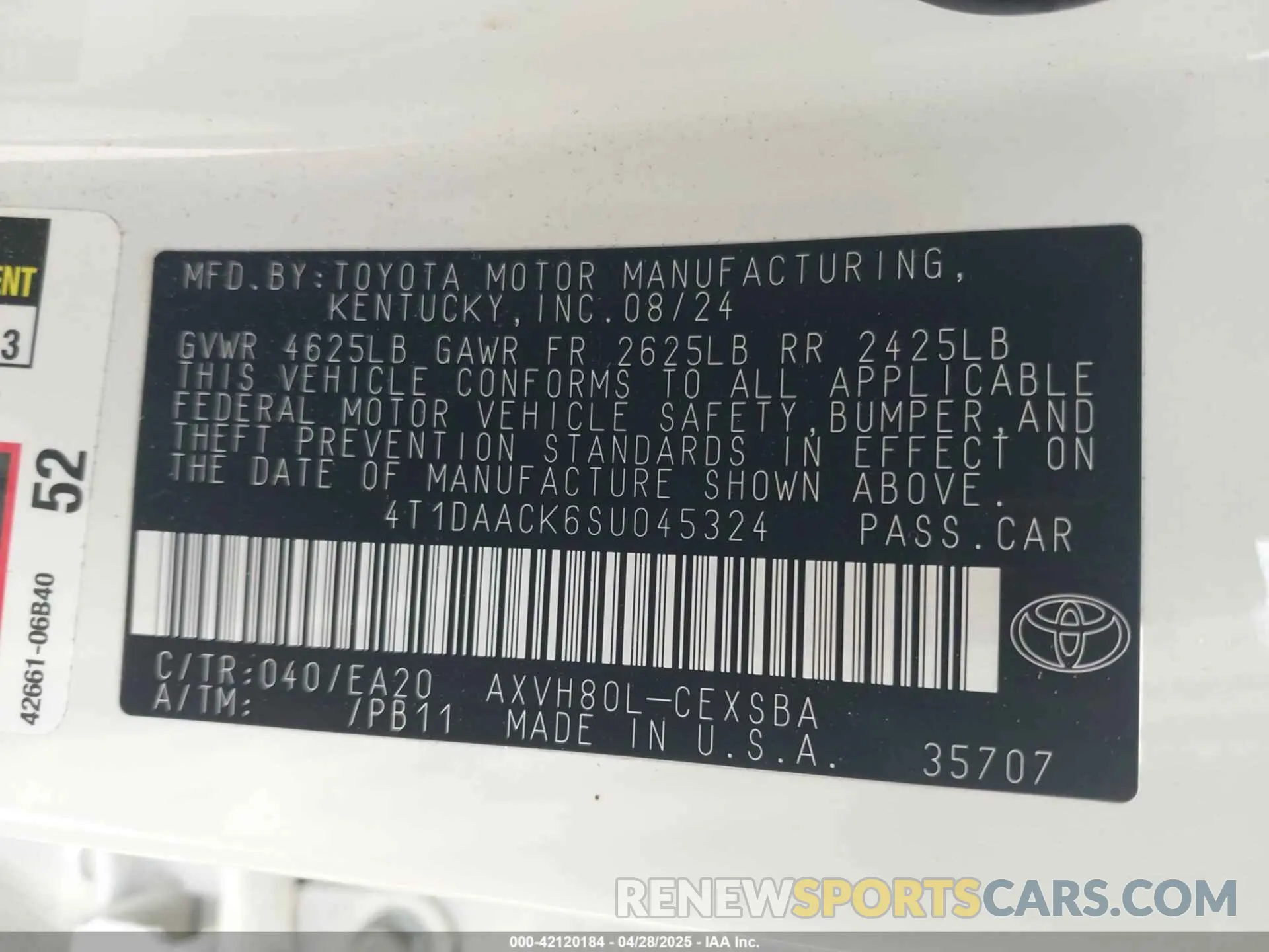 9 Photograph of a damaged car 4T1DAACK6SU045324 TOYOTA CAMRY 2025