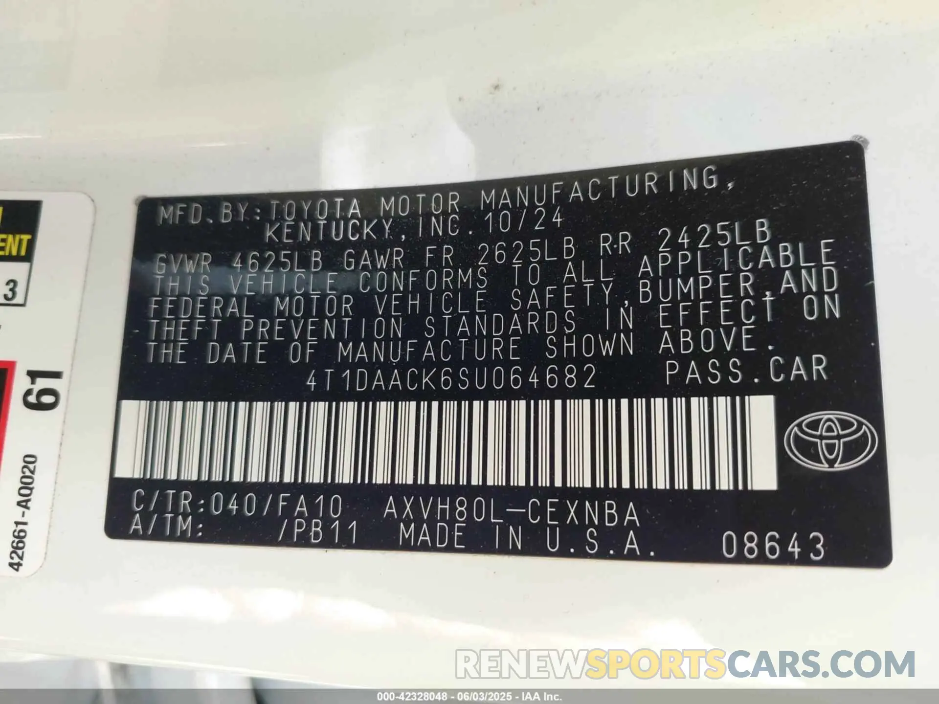 9 Photograph of a damaged car 4T1DAACK6SU064682 TOYOTA CAMRY 2025