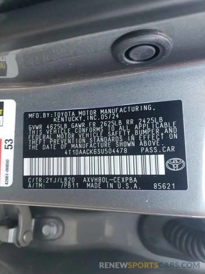 14 Photograph of a damaged car 4T1DAACK6SU504478 TOYOTA CAMRY 2025