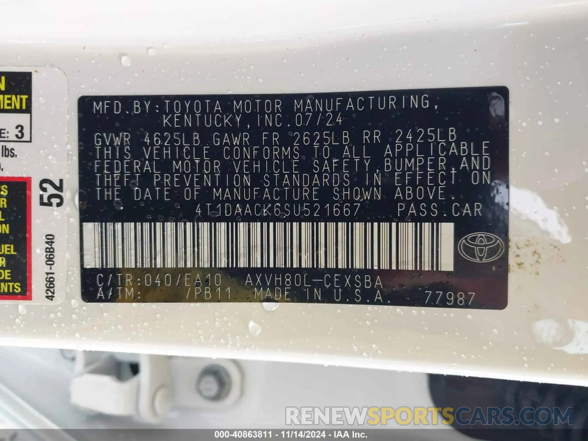 9 Фотография поврежденного автомобиля 4T1DAACK6SU521667 TOYOTA CAMRY 2025