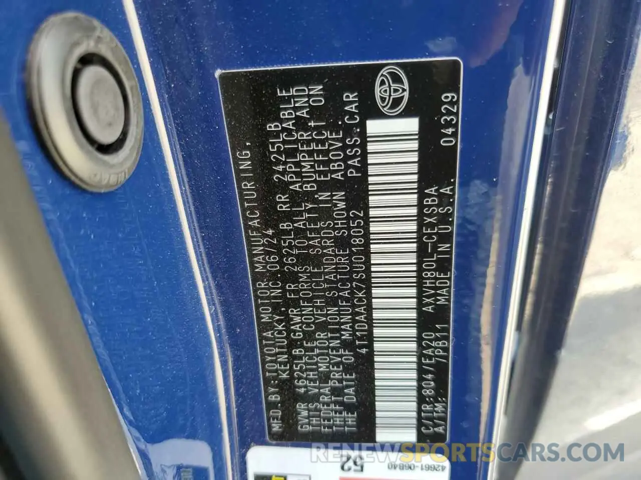 14 Фотография поврежденного автомобиля 4T1DAACK7SU018052 TOYOTA CAMRY 2025