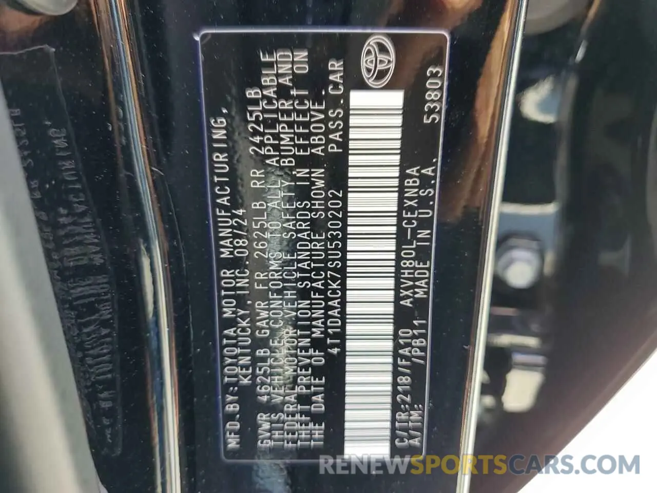 12 Фотография поврежденного автомобиля 4T1DAACK7SU530202 TOYOTA CAMRY 2025