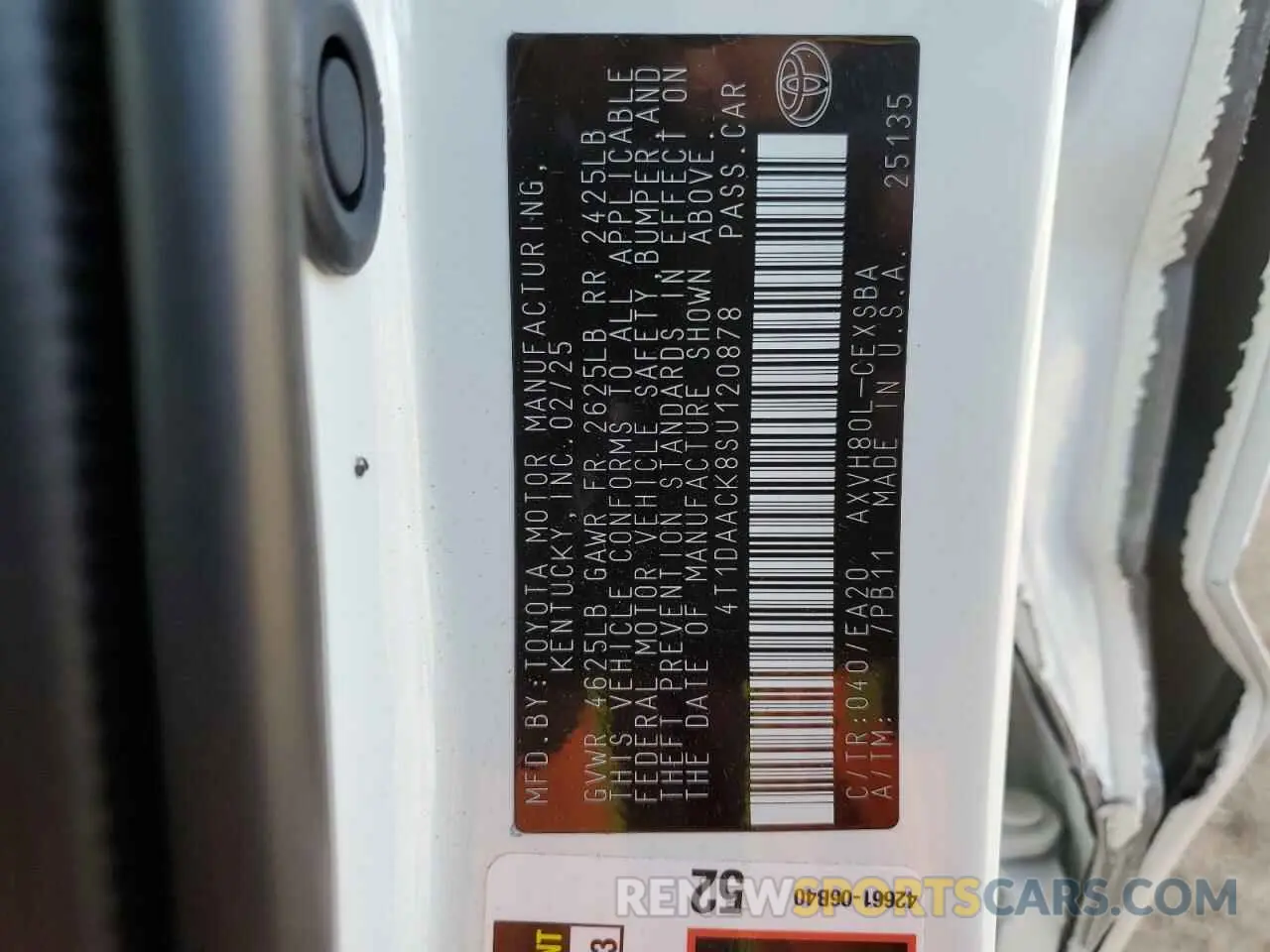 12 Фотография поврежденного автомобиля 4T1DAACK8SU120878 TOYOTA CAMRY 2025