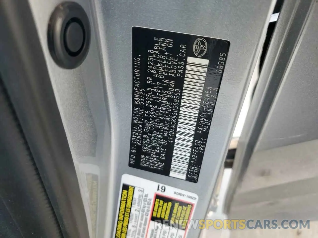 12 Фотография поврежденного автомобиля 4T1DAACK8SU599559 TOYOTA CAMRY 2025