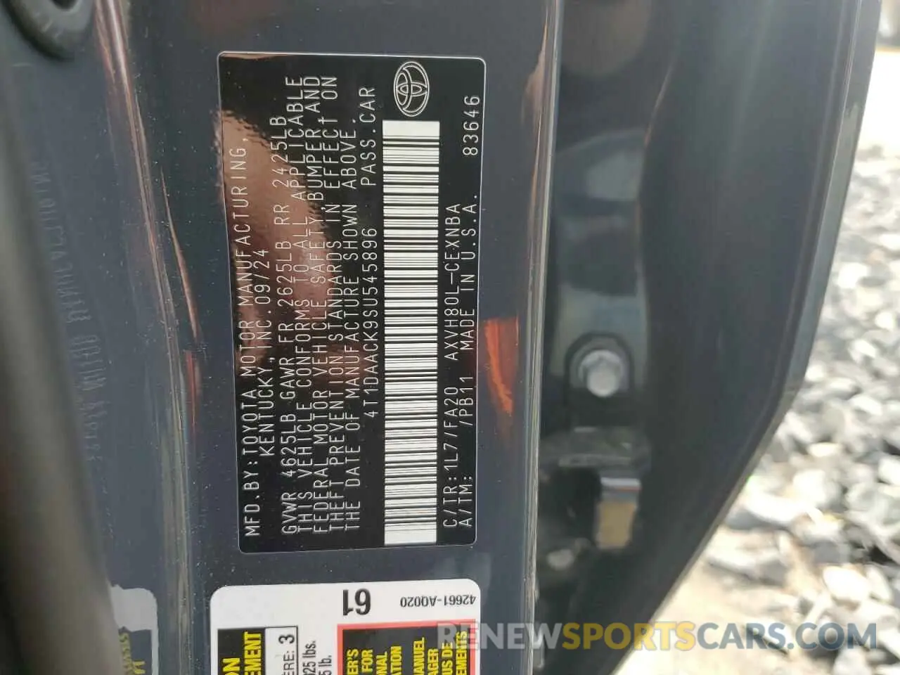 13 Photograph of a damaged car 4T1DAACK9SU545896 TOYOTA CAMRY 2025