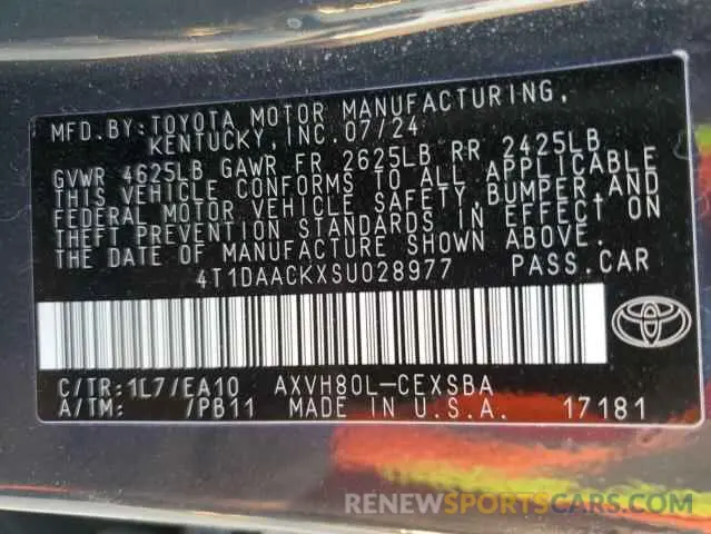 12 Фотография поврежденного автомобиля 4T1DAACKXSU028977 TOYOTA CAMRY 2025