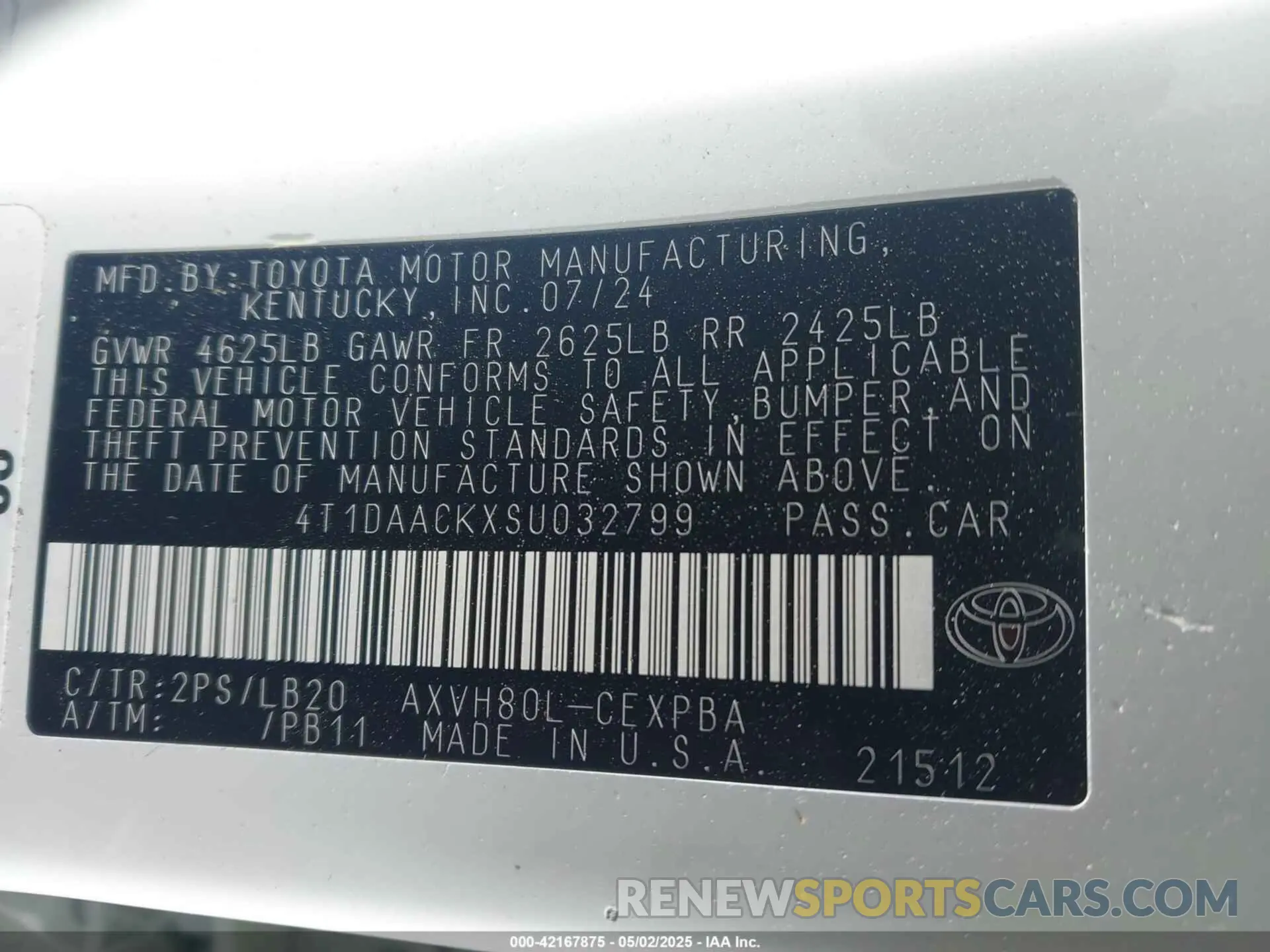 9 Photograph of a damaged car 4T1DAACKXSU032799 TOYOTA CAMRY 2025