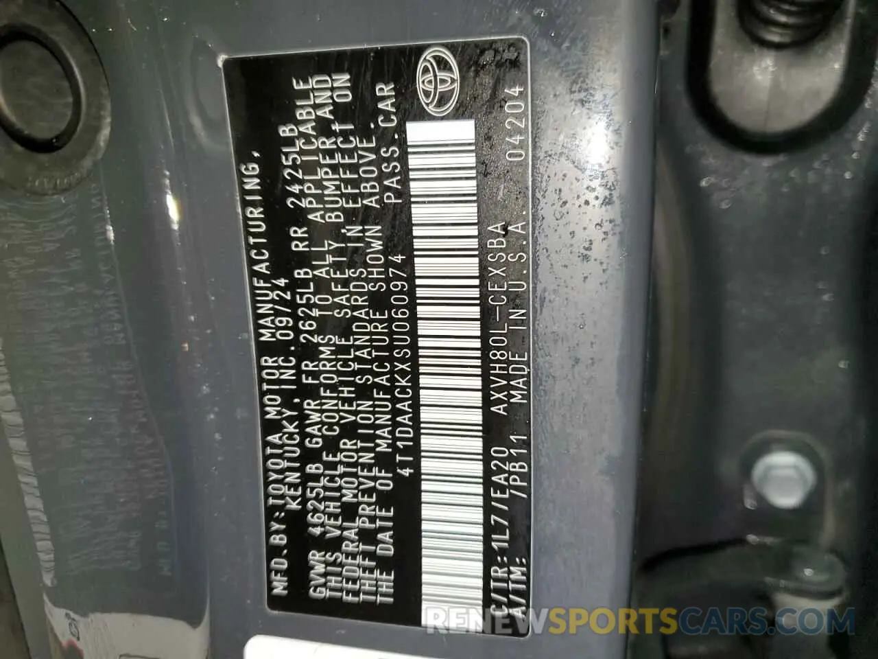 12 Фотография поврежденного автомобиля 4T1DAACKXSU060974 TOYOTA CAMRY 2025