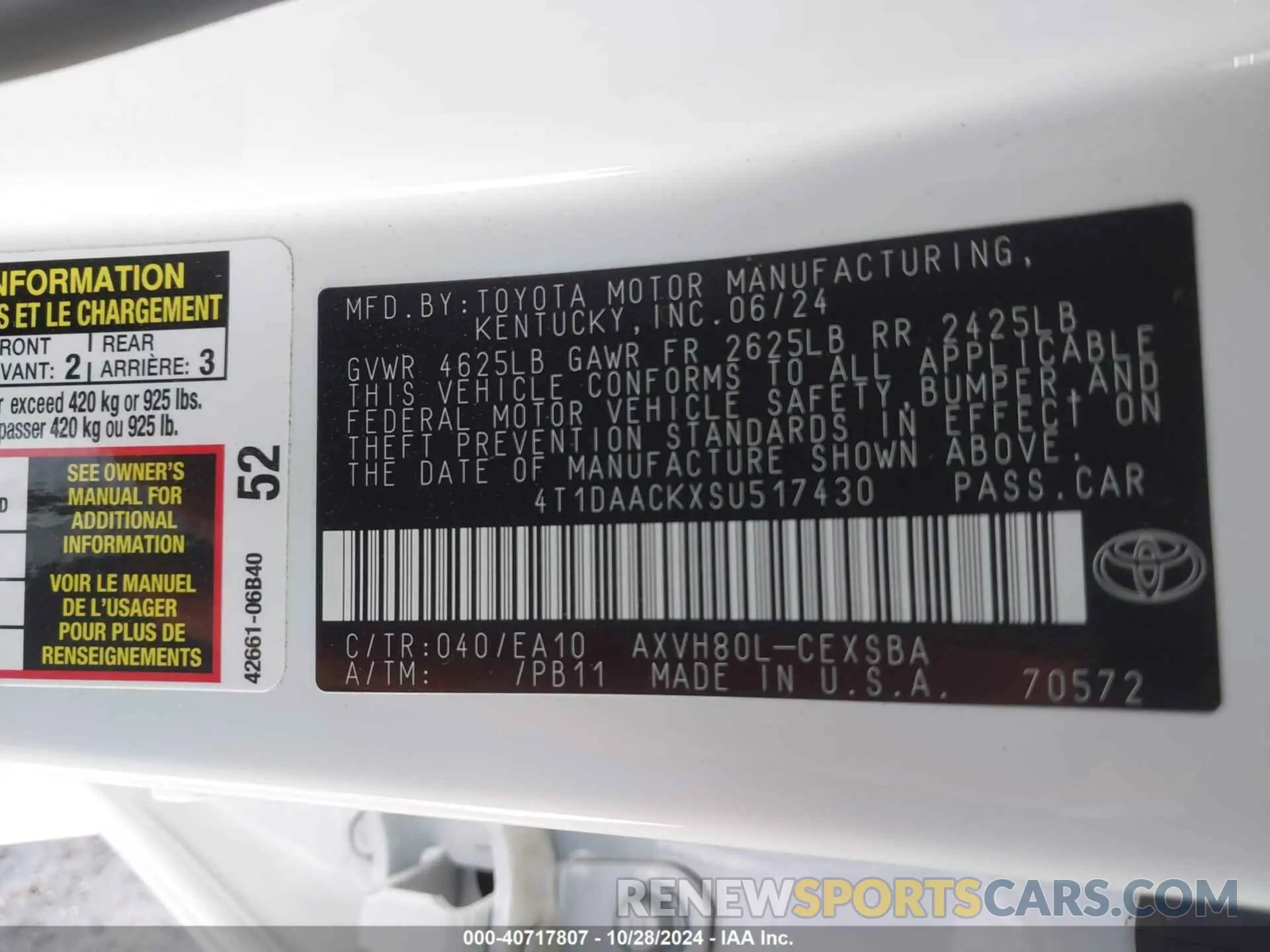 9 Photograph of a damaged car 4T1DAACKXSU517430 TOYOTA CAMRY 2025