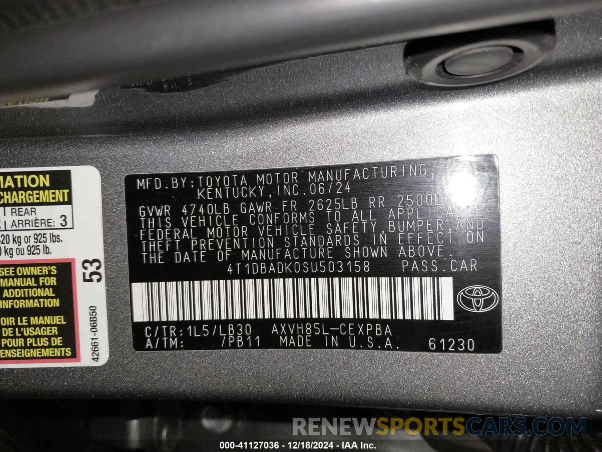 9 Фотография поврежденного автомобиля 4T1DBADK0SU503158 TOYOTA CAMRY 2025