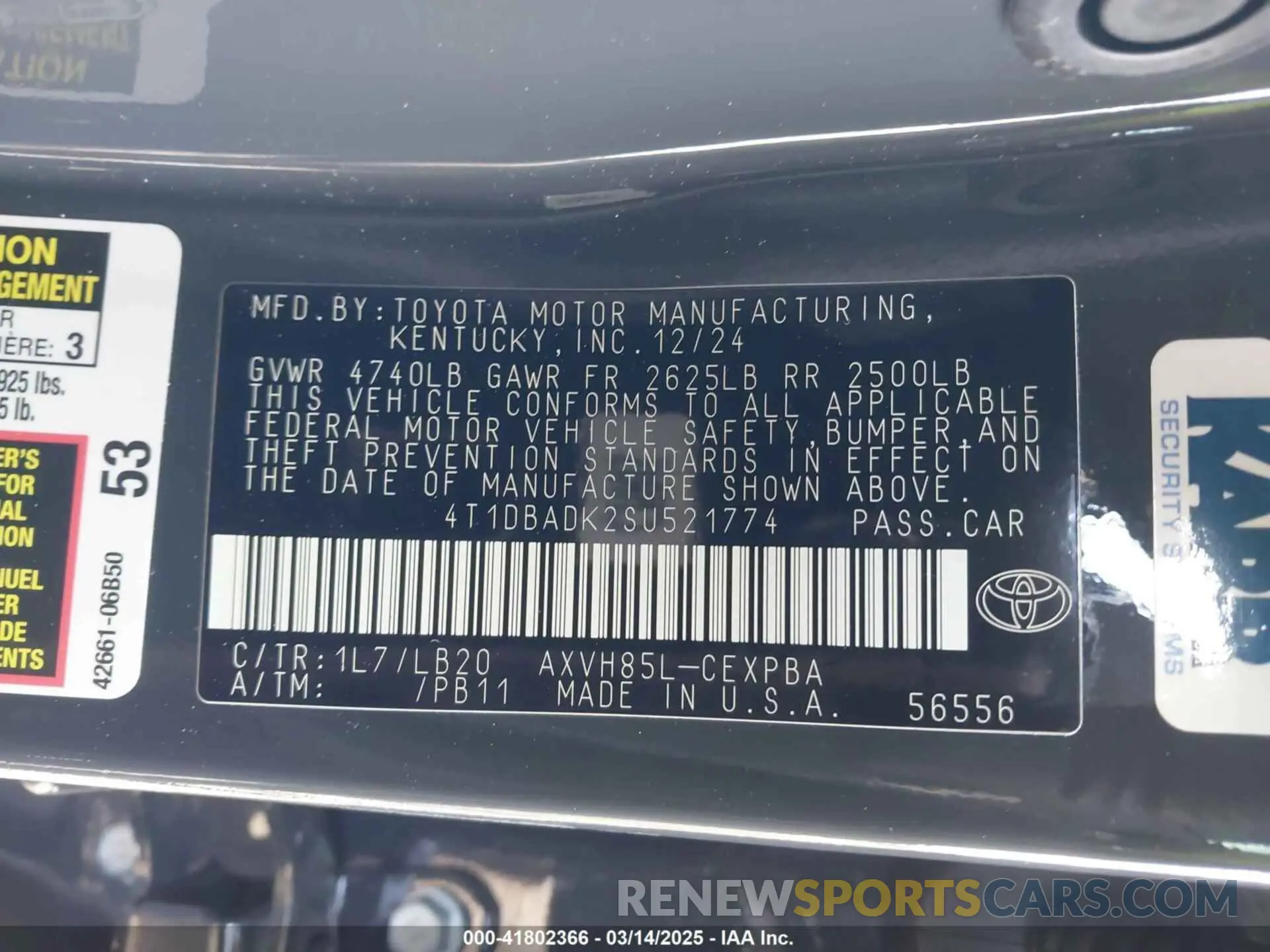 9 Фотография поврежденного автомобиля 4T1DBADK2SU521774 TOYOTA CAMRY 2025