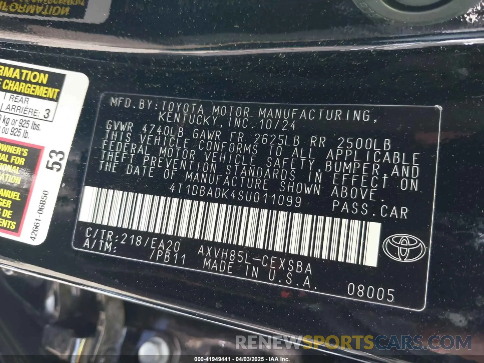 9 Фотография поврежденного автомобиля 4T1DBADK4SU011099 TOYOTA CAMRY 2025