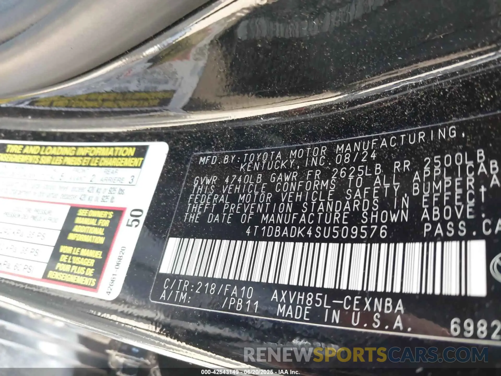9 Фотография поврежденного автомобиля 4T1DBADK4SU509576 TOYOTA CAMRY 2025