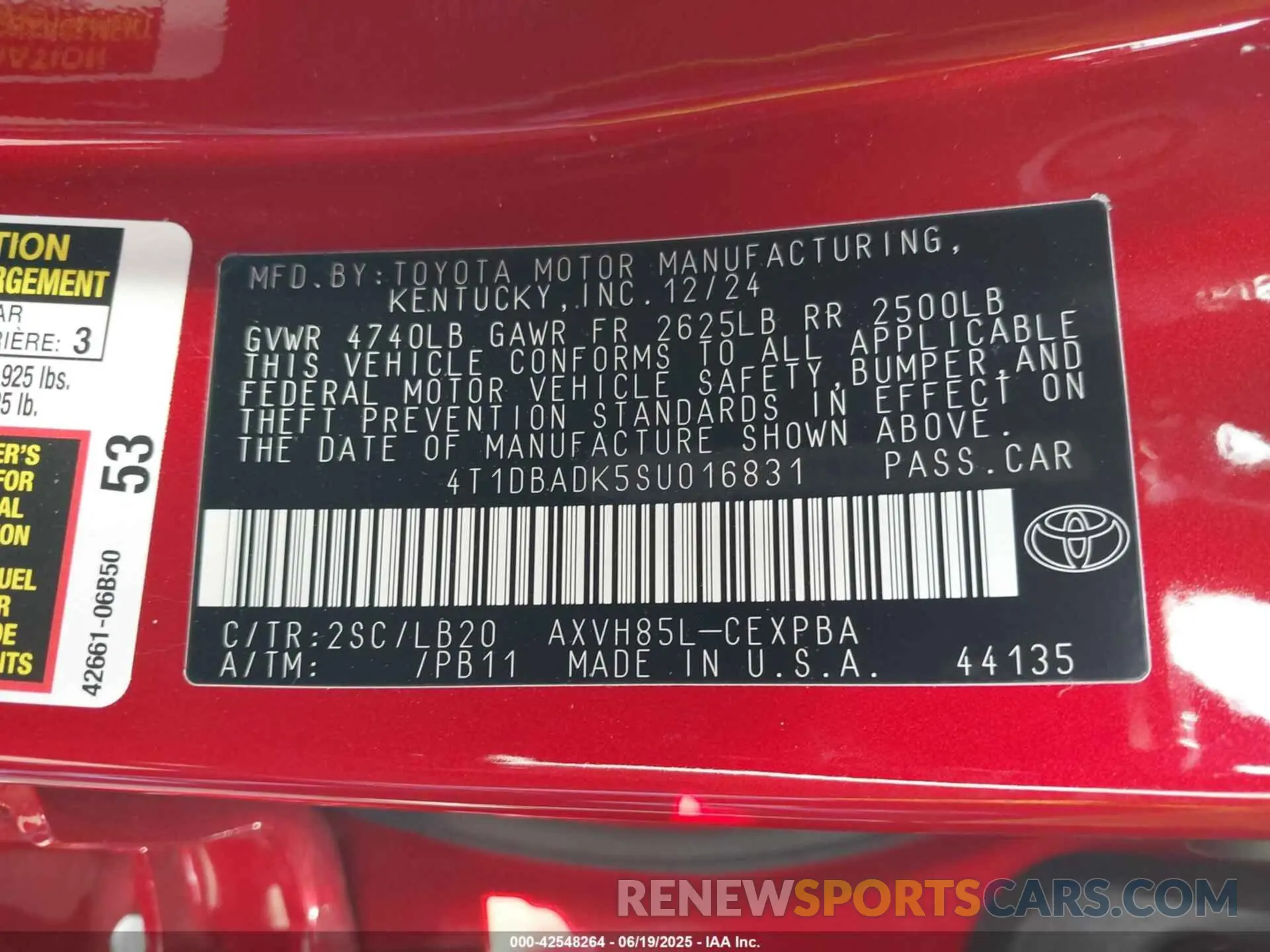 9 Photograph of a damaged car 4T1DBADK5SU016831 TOYOTA CAMRY 2025
