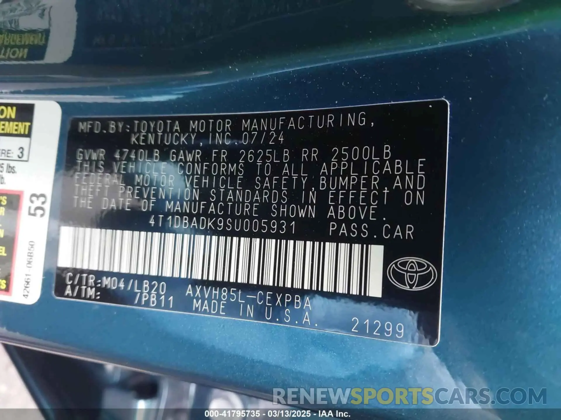 9 Photograph of a damaged car 4T1DBADK9SU005931 TOYOTA CAMRY 2025