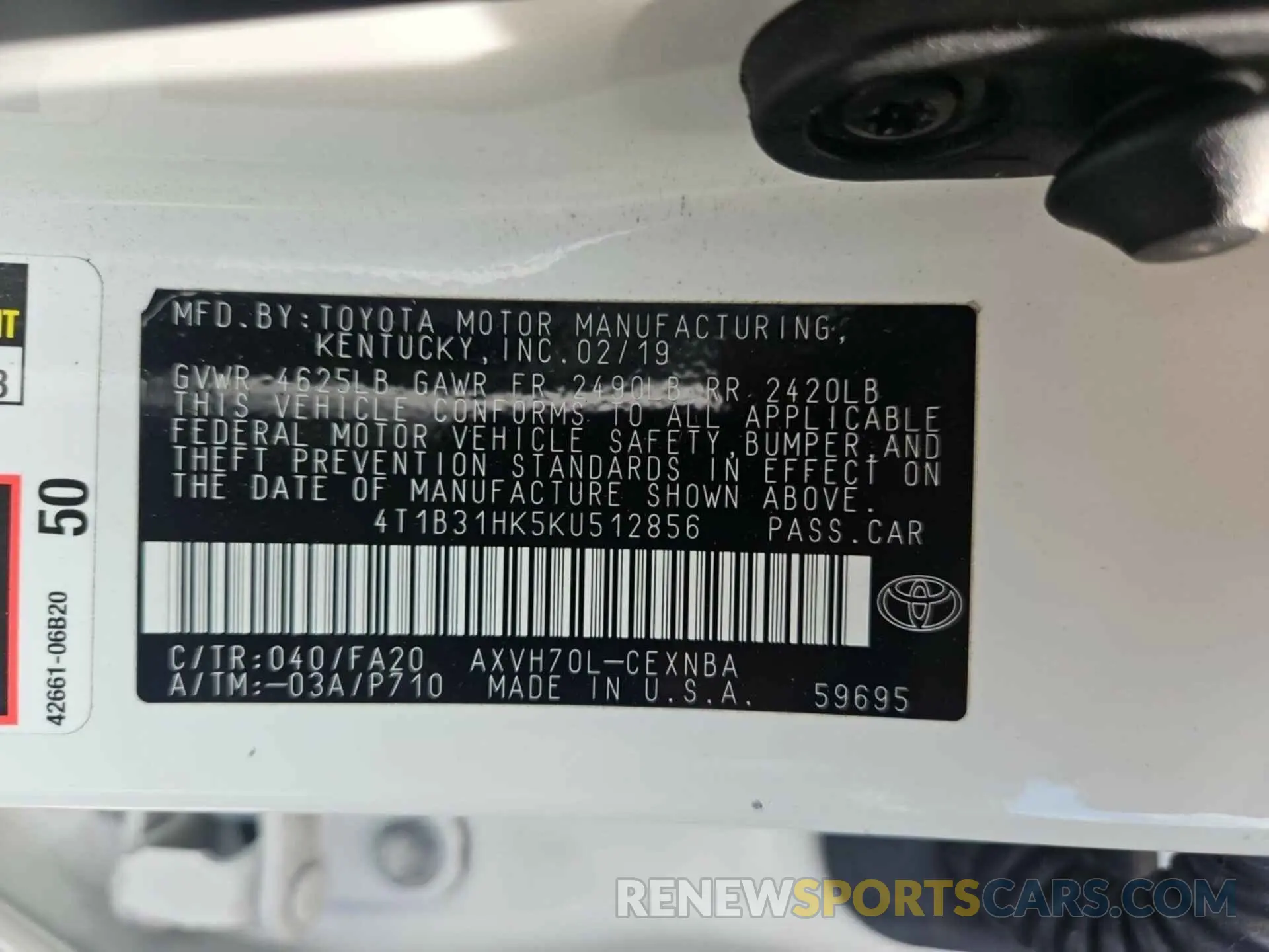 22 Фотография поврежденного автомобиля 4T1B31HK5KU512856 TOYOTA CAMRY HYBRID 2019