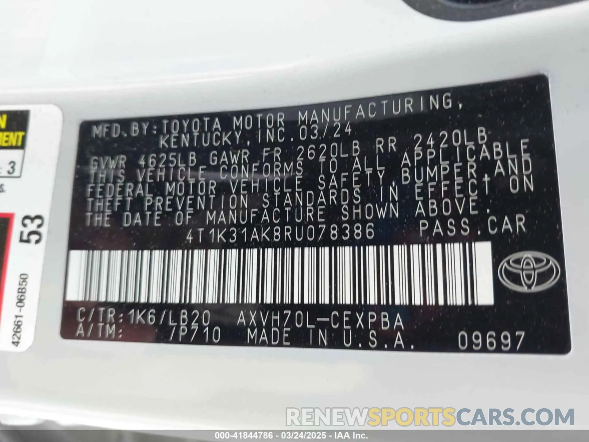 9 Photograph of a damaged car 4T1K31AK8RU078386 TOYOTA CAMRY HYBRID 2024