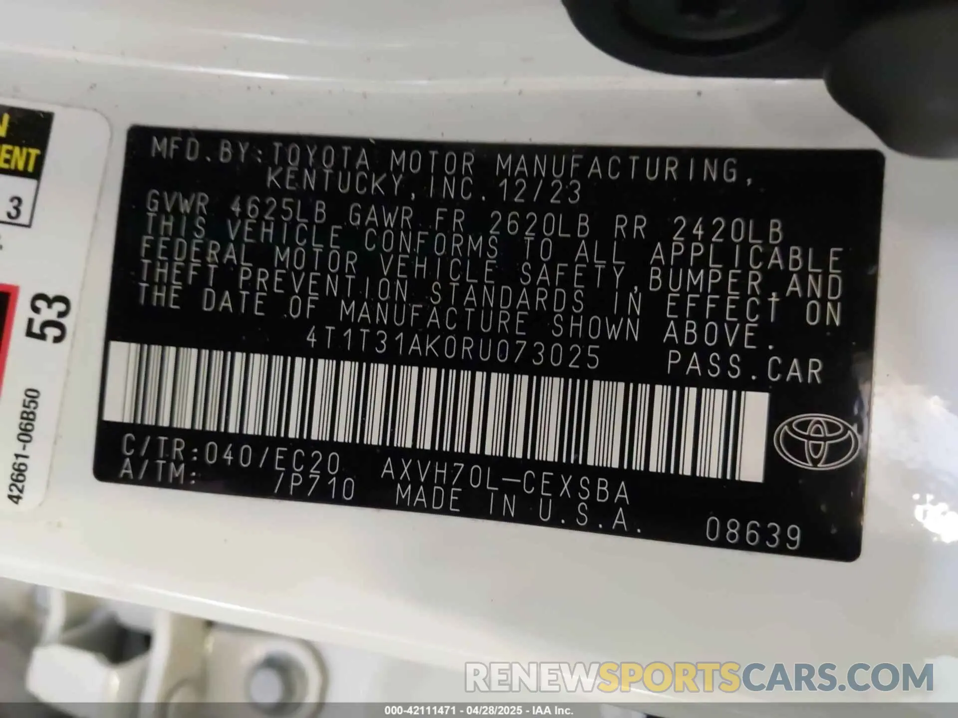 9 Photograph of a damaged car 4T1T31AK0RU073025 TOYOTA CAMRY HYBRID 2024