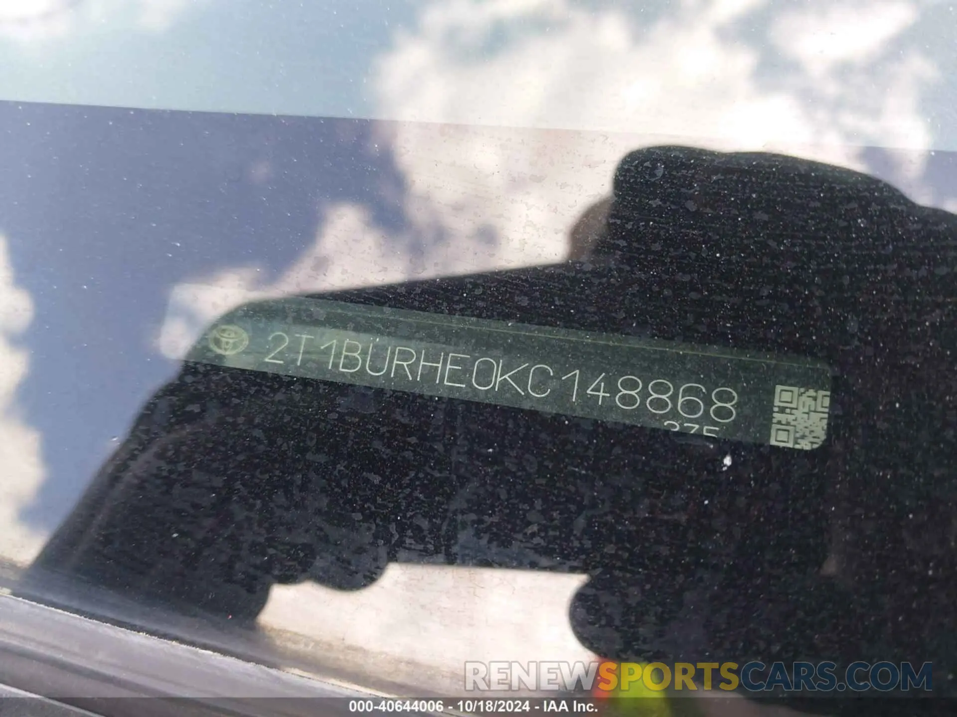9 Photograph of a damaged car 2T1BURHE0KC148868 TOYOTA COROLLA 2019