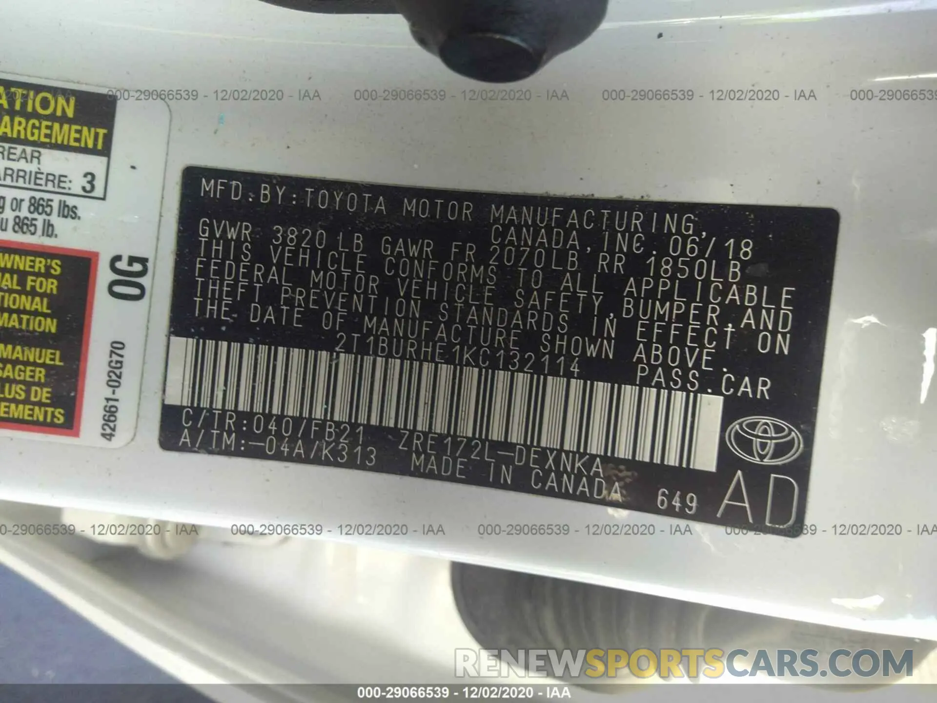 9 Photograph of a damaged car 2T1BURHE1KC132114 TOYOTA COROLLA 2019