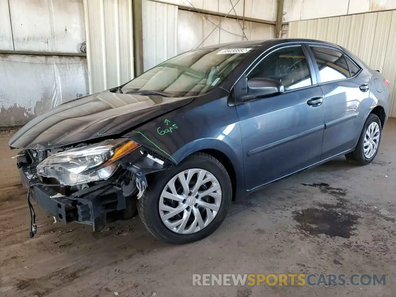 1 Photograph of a damaged car 2T1BURHE1KC186044 TOYOTA COROLLA 2019