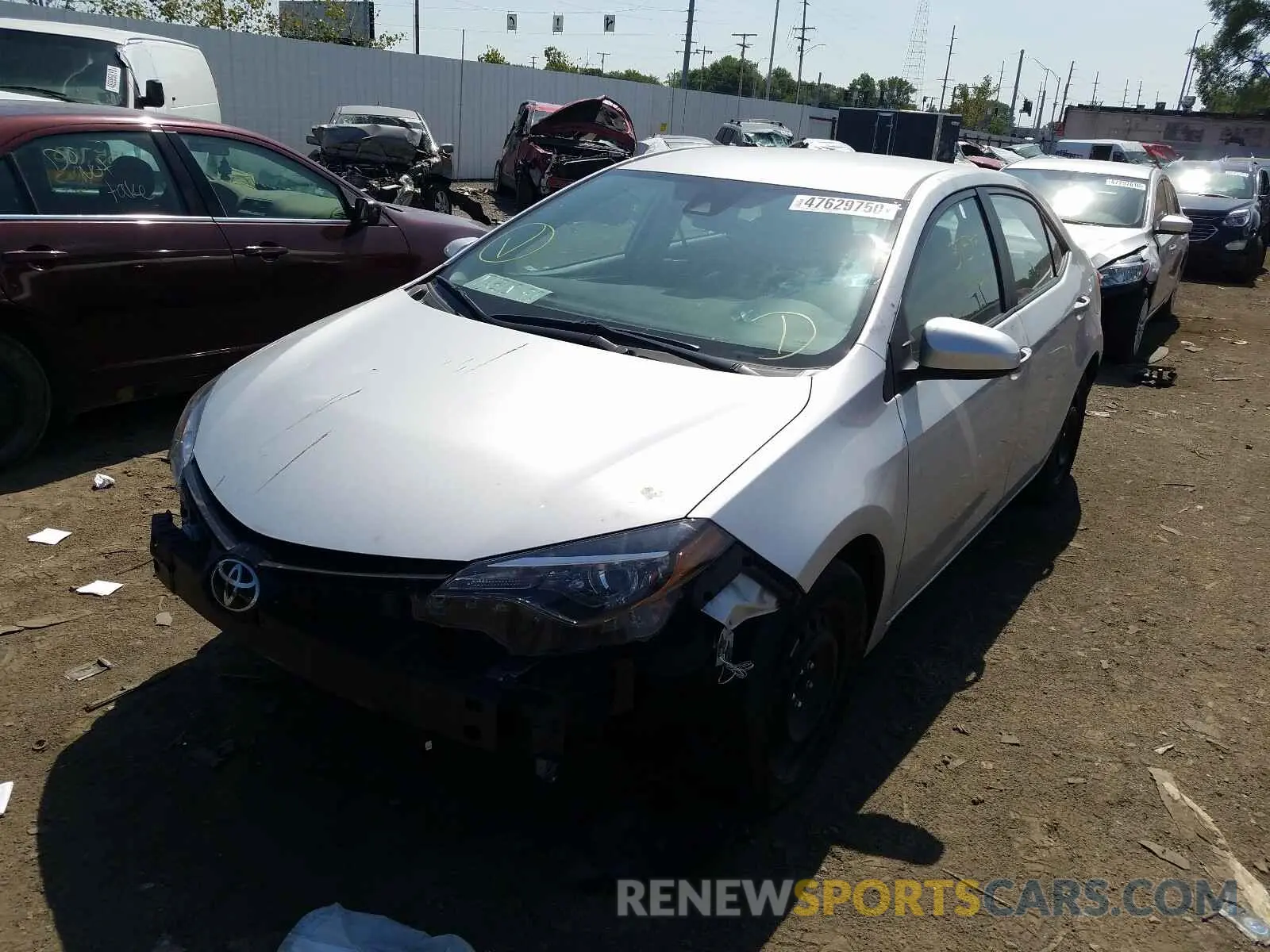 2 Photograph of a damaged car 2T1BURHE7KC192740 TOYOTA COROLLA 2019