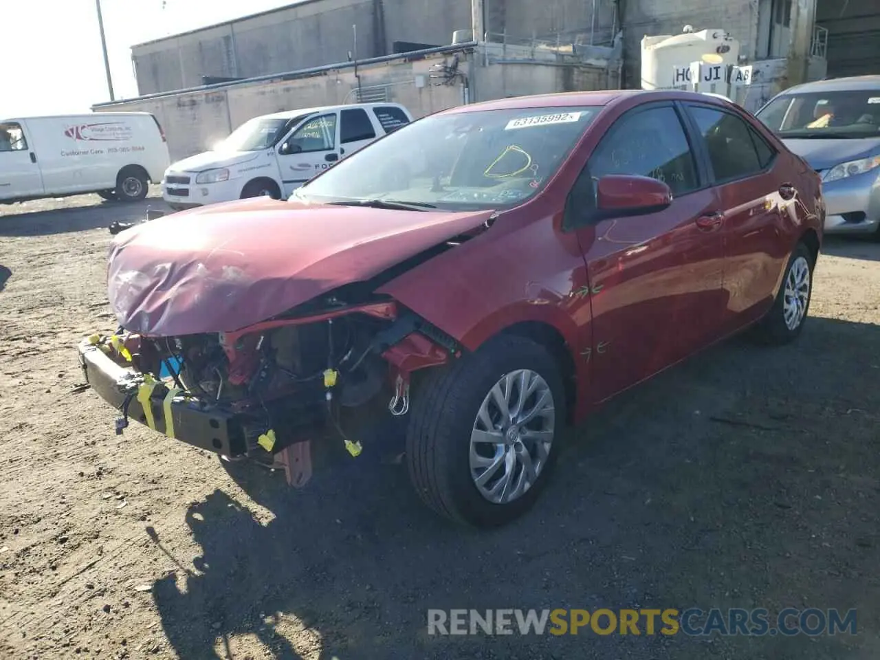 2 Photograph of a damaged car 2T1BURHE7KC243587 TOYOTA COROLLA 2019