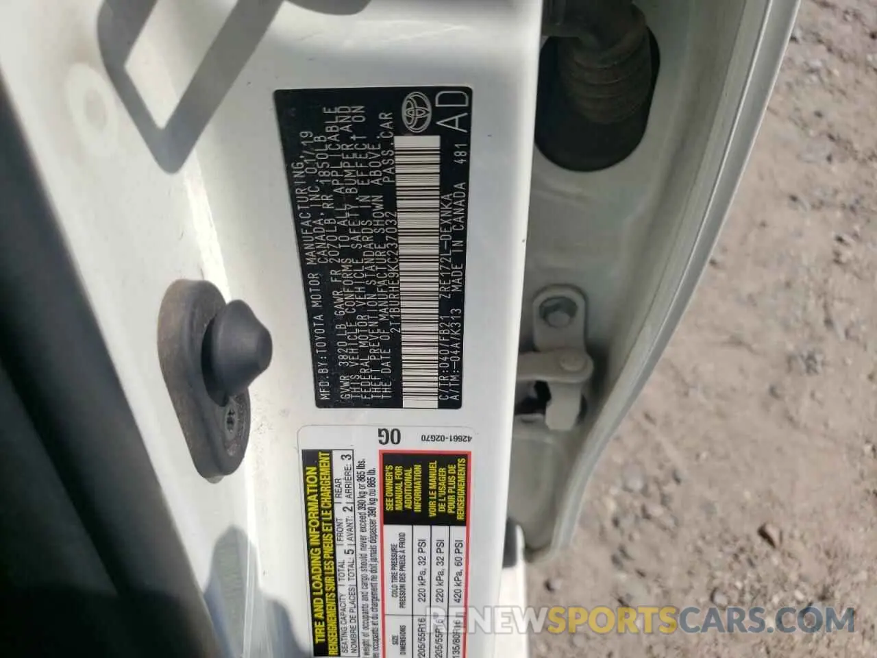 10 Фотография поврежденного автомобиля 2T1BURHE9KC237032 TOYOTA COROLLA 2019