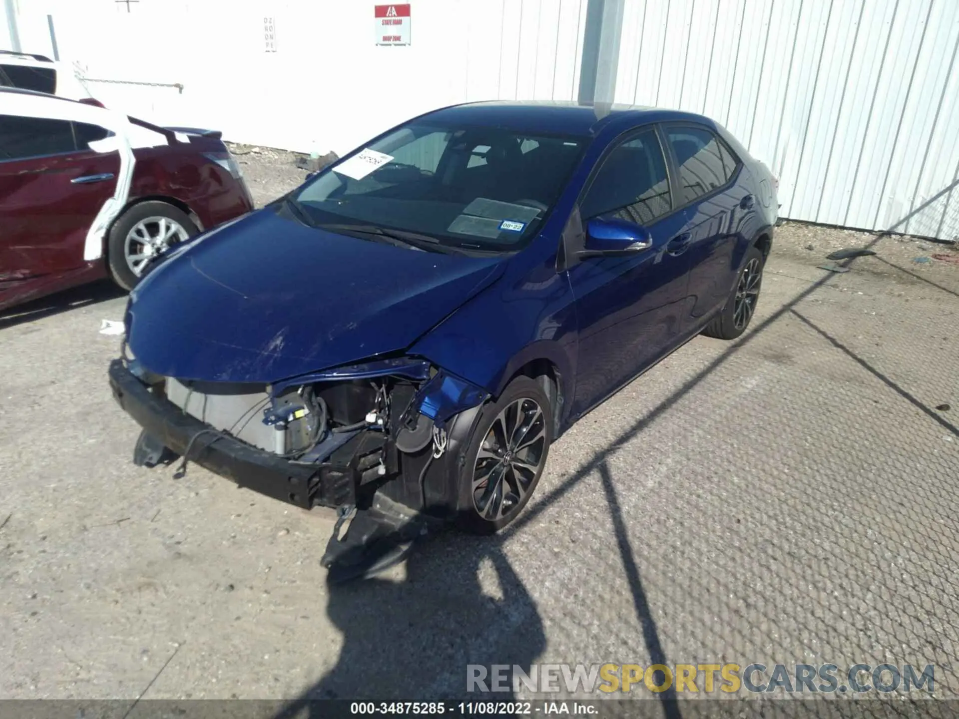 2 Photograph of a damaged car 5YFBURHE0KP875153 TOYOTA COROLLA 2019