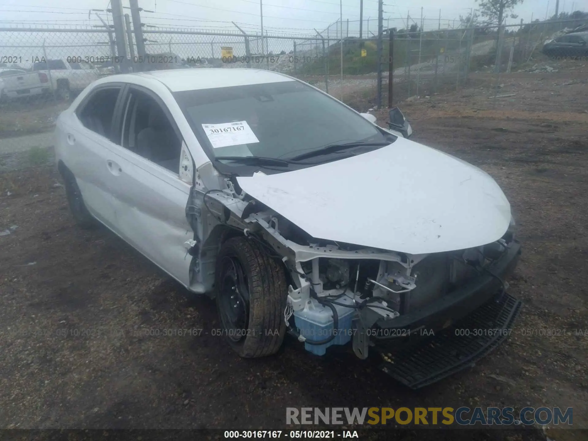 1 Photograph of a damaged car 5YFBURHE1KP872021 TOYOTA COROLLA 2019
