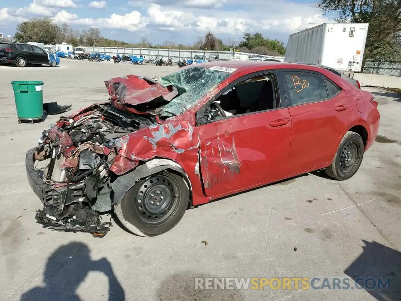 1 Photograph of a damaged car 5YFBURHE1KP872052 TOYOTA COROLLA 2019