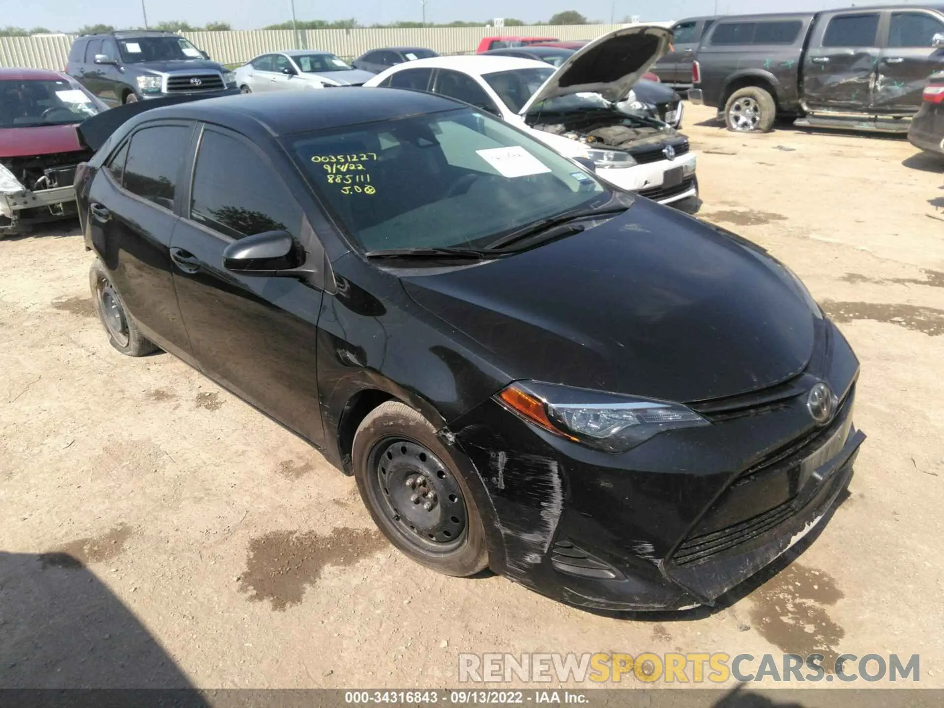 1 Photograph of a damaged car 5YFBURHE1KP885111 TOYOTA COROLLA 2019