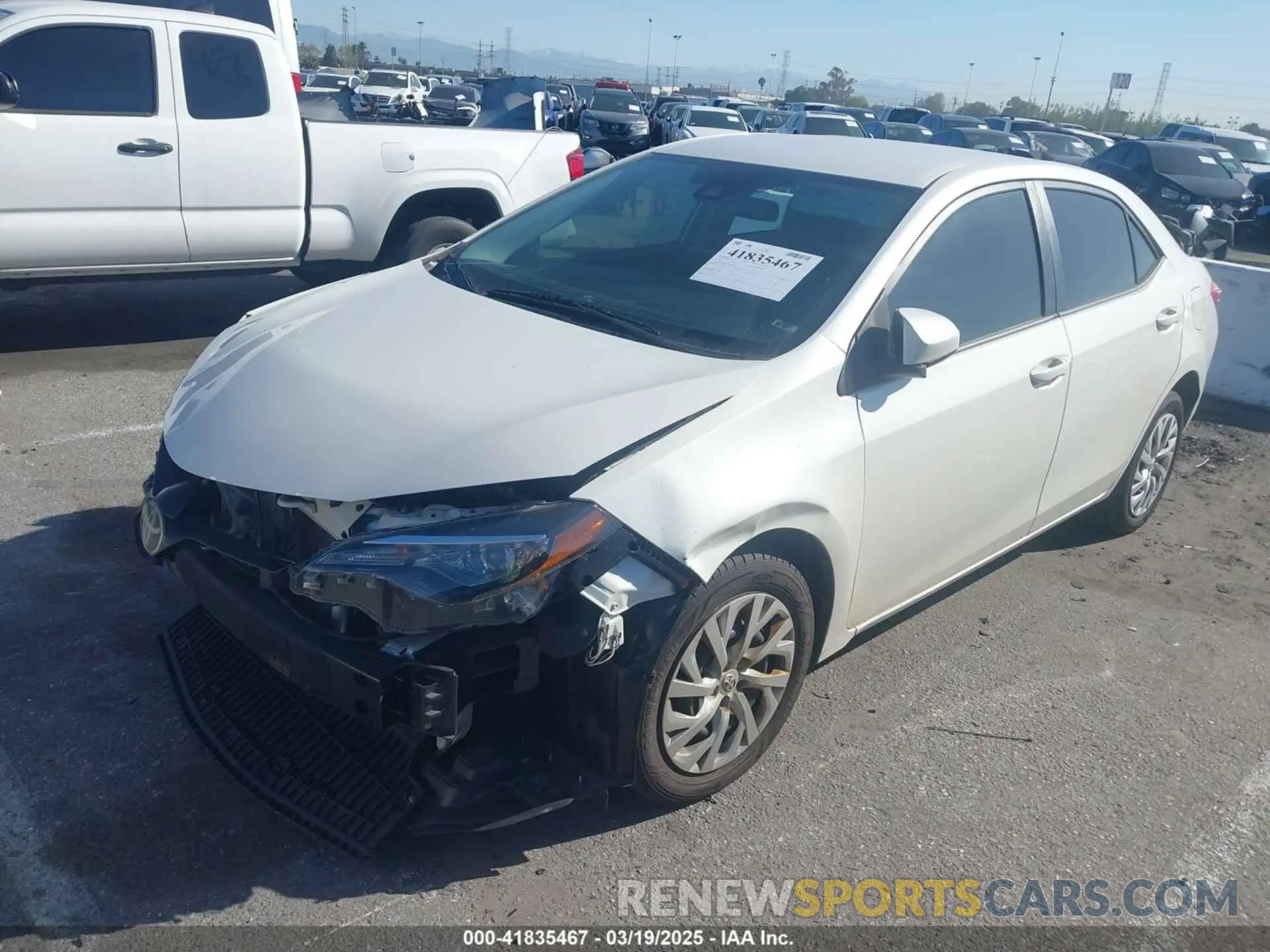 2 Photograph of a damaged car 5YFBURHE1KP898179 TOYOTA COROLLA 2019