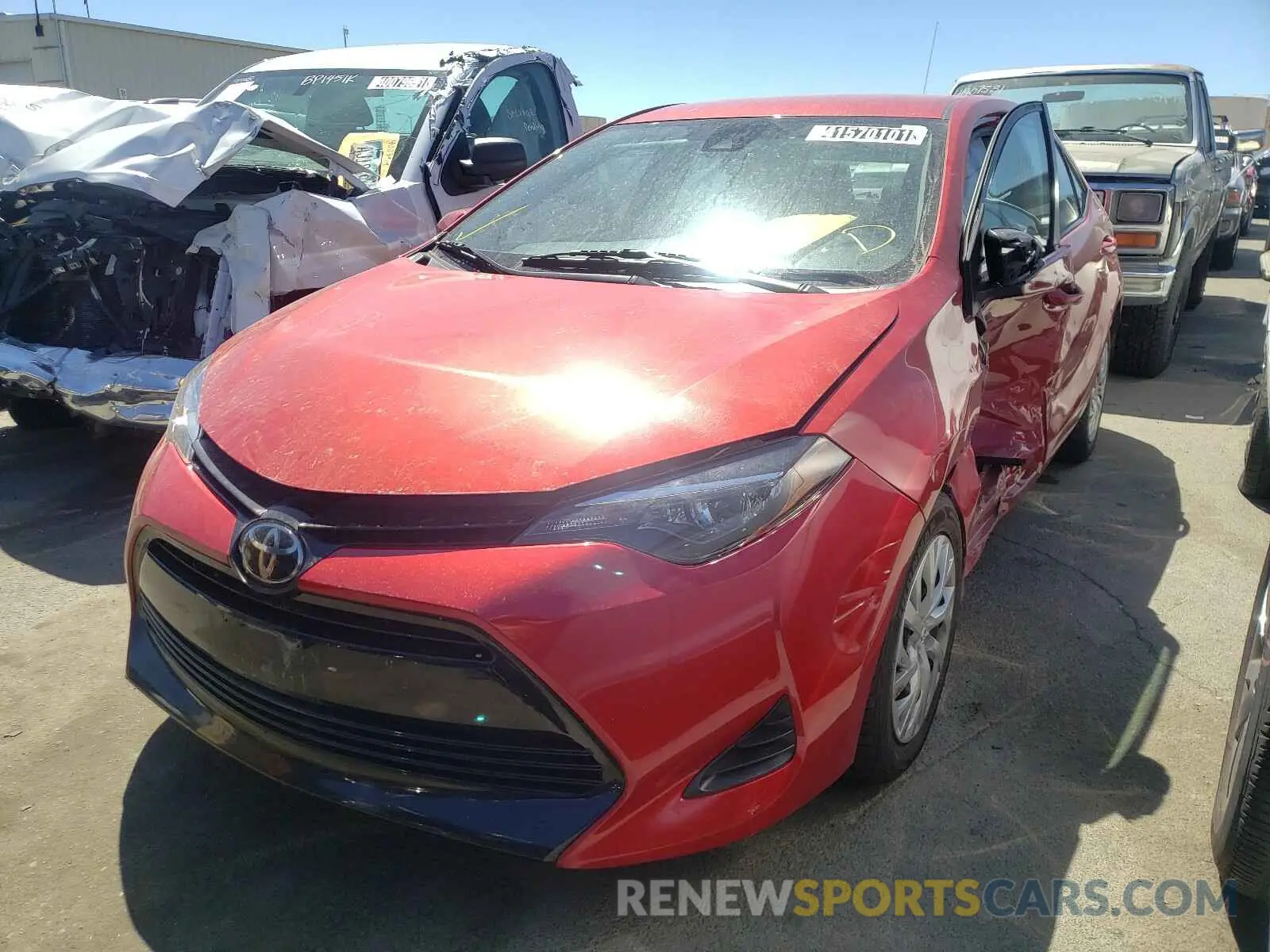 2 Photograph of a damaged car 5YFBURHE1KP932265 TOYOTA COROLLA 2019