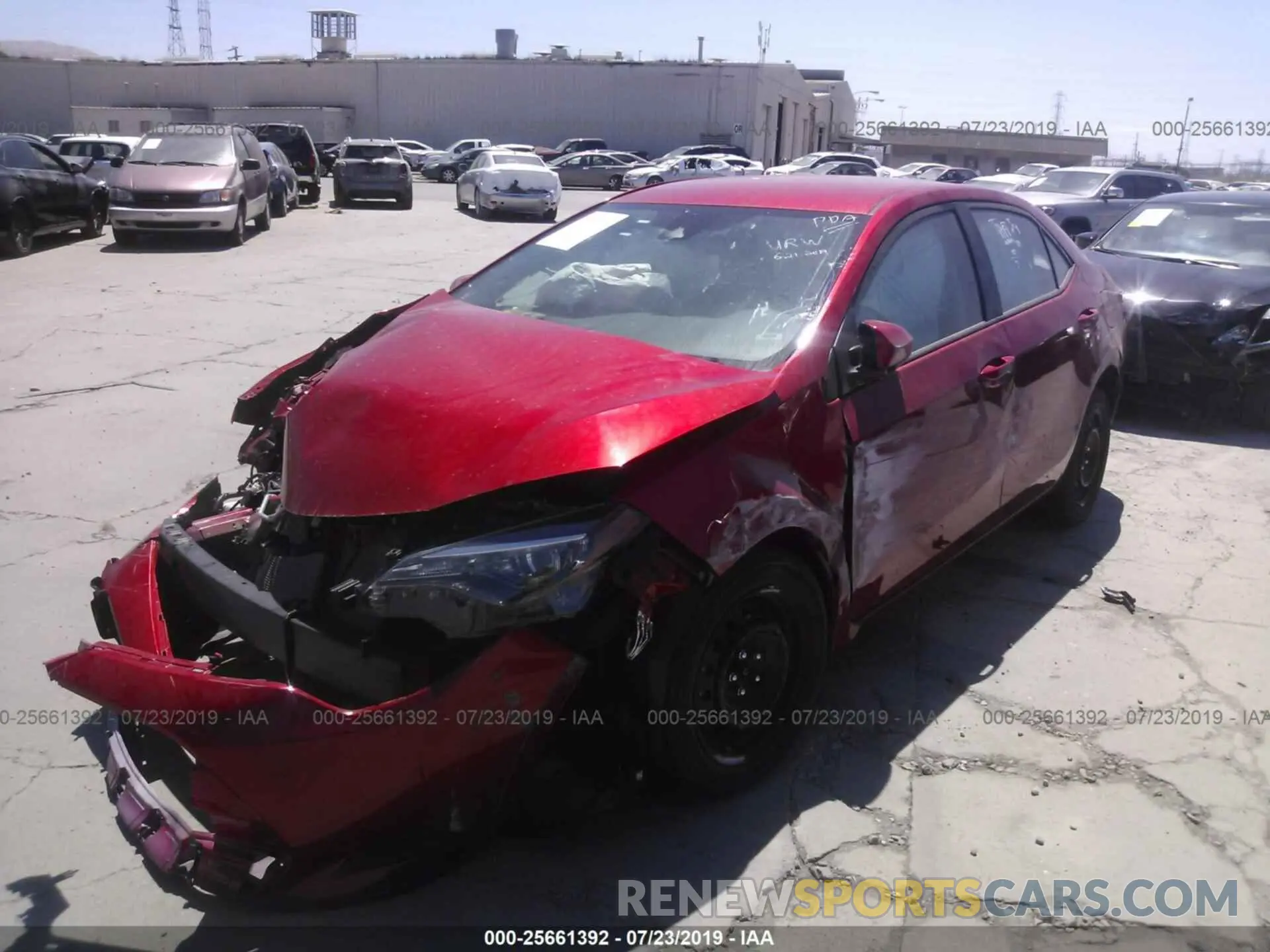 2 Photograph of a damaged car 5YFBURHE1KP933366 TOYOTA COROLLA 2019