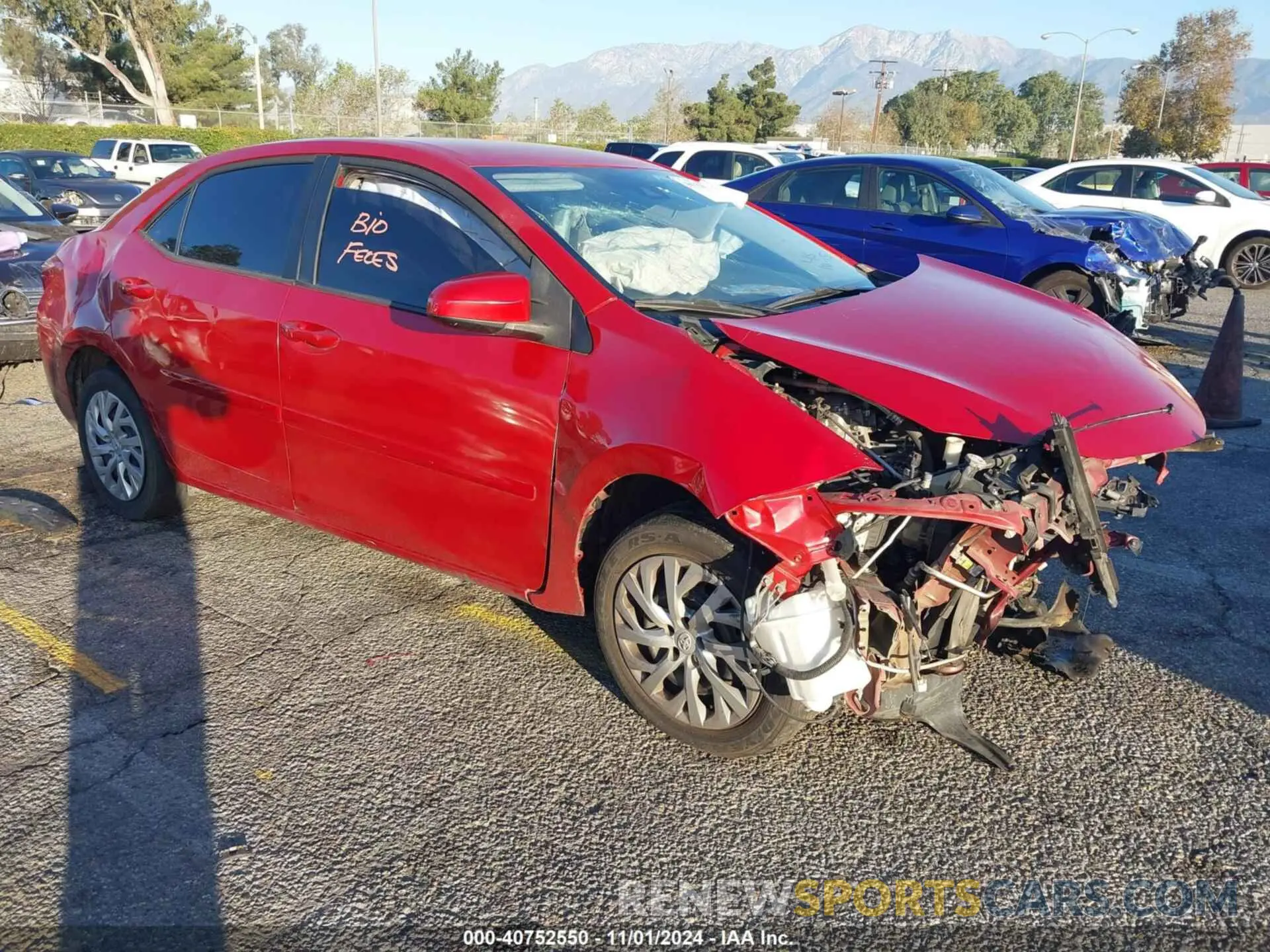 1 Photograph of a damaged car 5YFBURHE1KP946456 TOYOTA COROLLA 2019