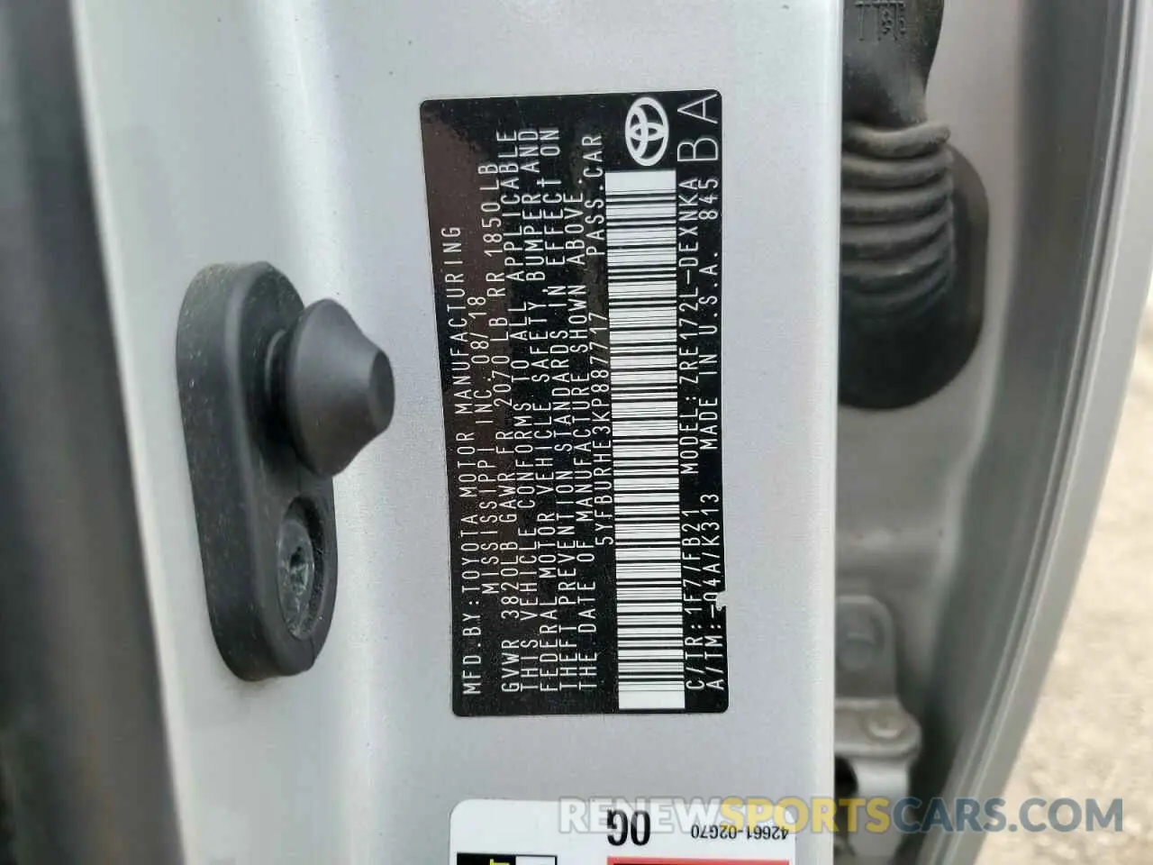 12 Photograph of a damaged car 5YFBURHE3KP887717 TOYOTA COROLLA 2019