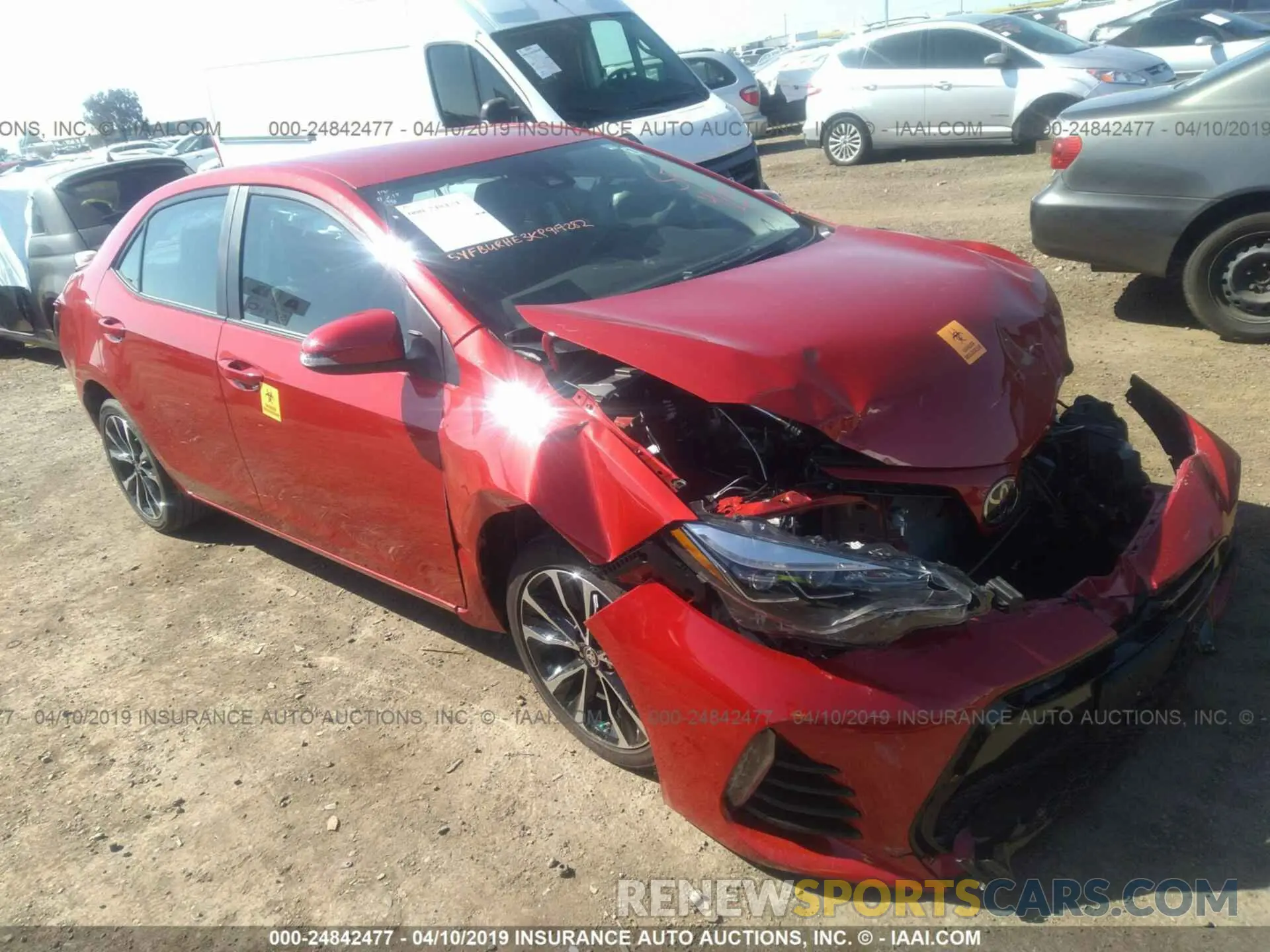 1 Photograph of a damaged car 5YFBURHE3KP917282 TOYOTA COROLLA 2019