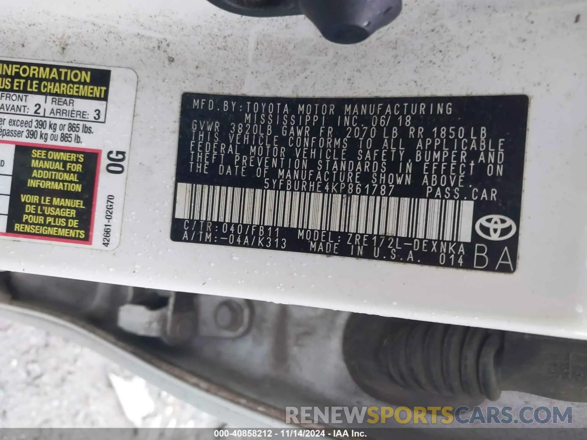 9 Photograph of a damaged car 5YFBURHE4KP861787 TOYOTA COROLLA 2019