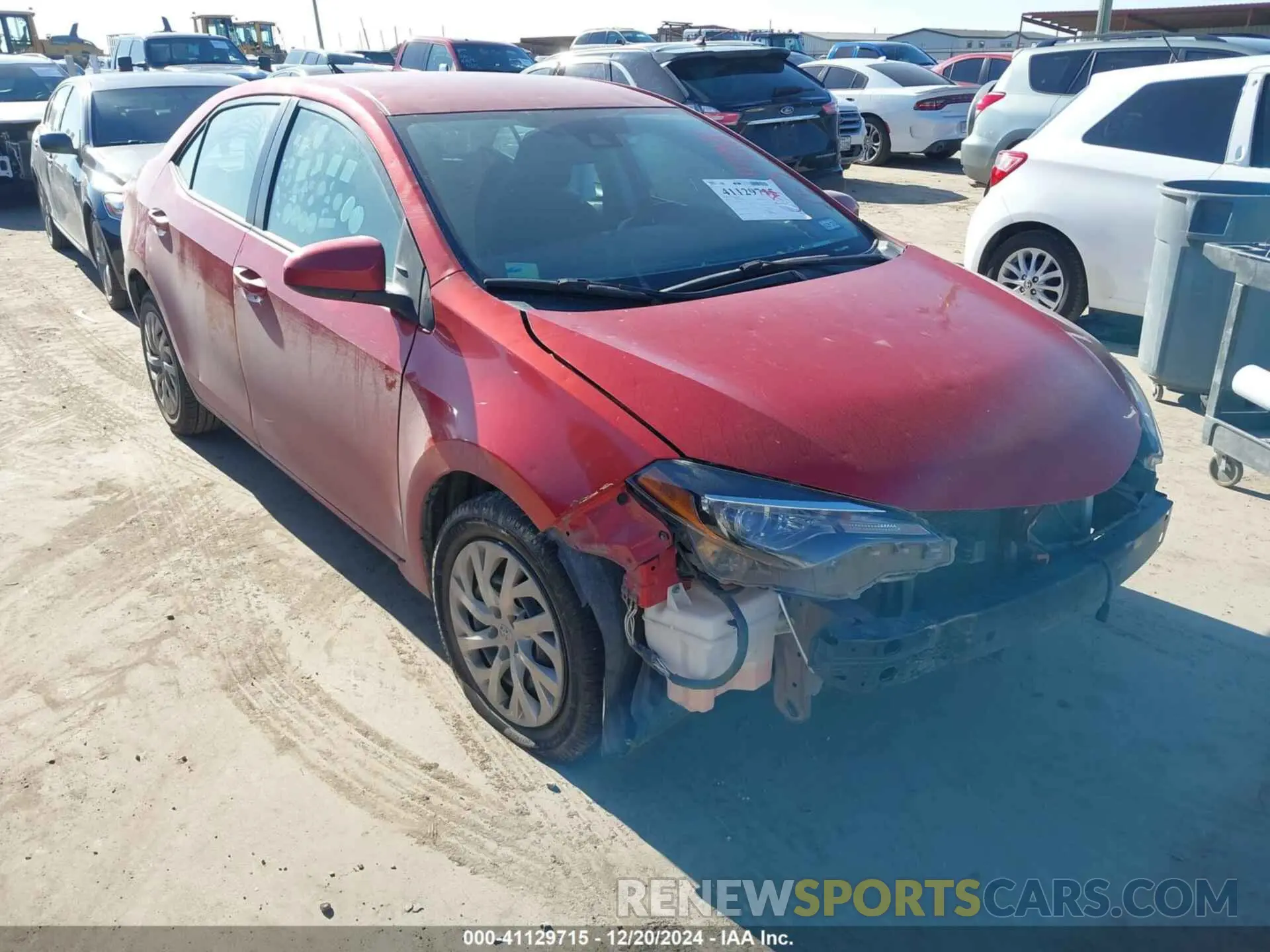 1 Photograph of a damaged car 5YFBURHE4KP871185 TOYOTA COROLLA 2019